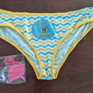 New No Drama Llama Striped Women's Panty With Flamingo Nipple Covers